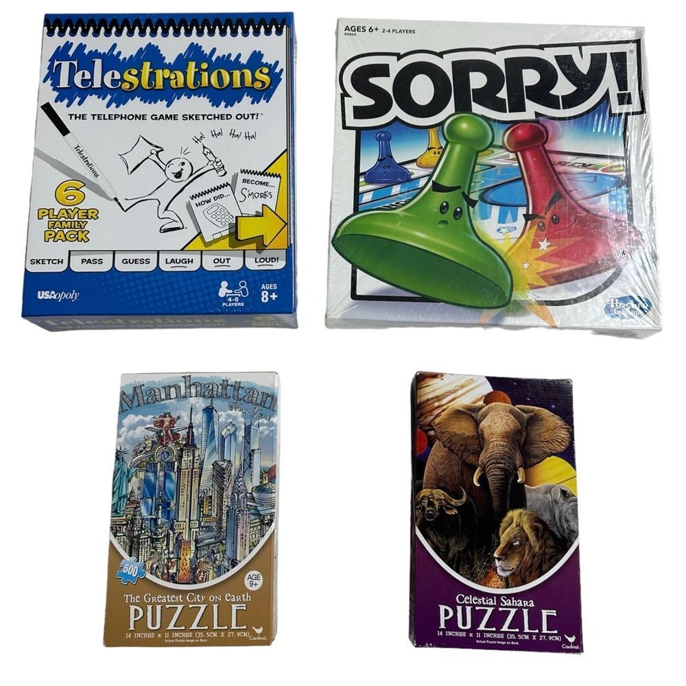New! Bundle of 04 Family Games. Puzzles and Games